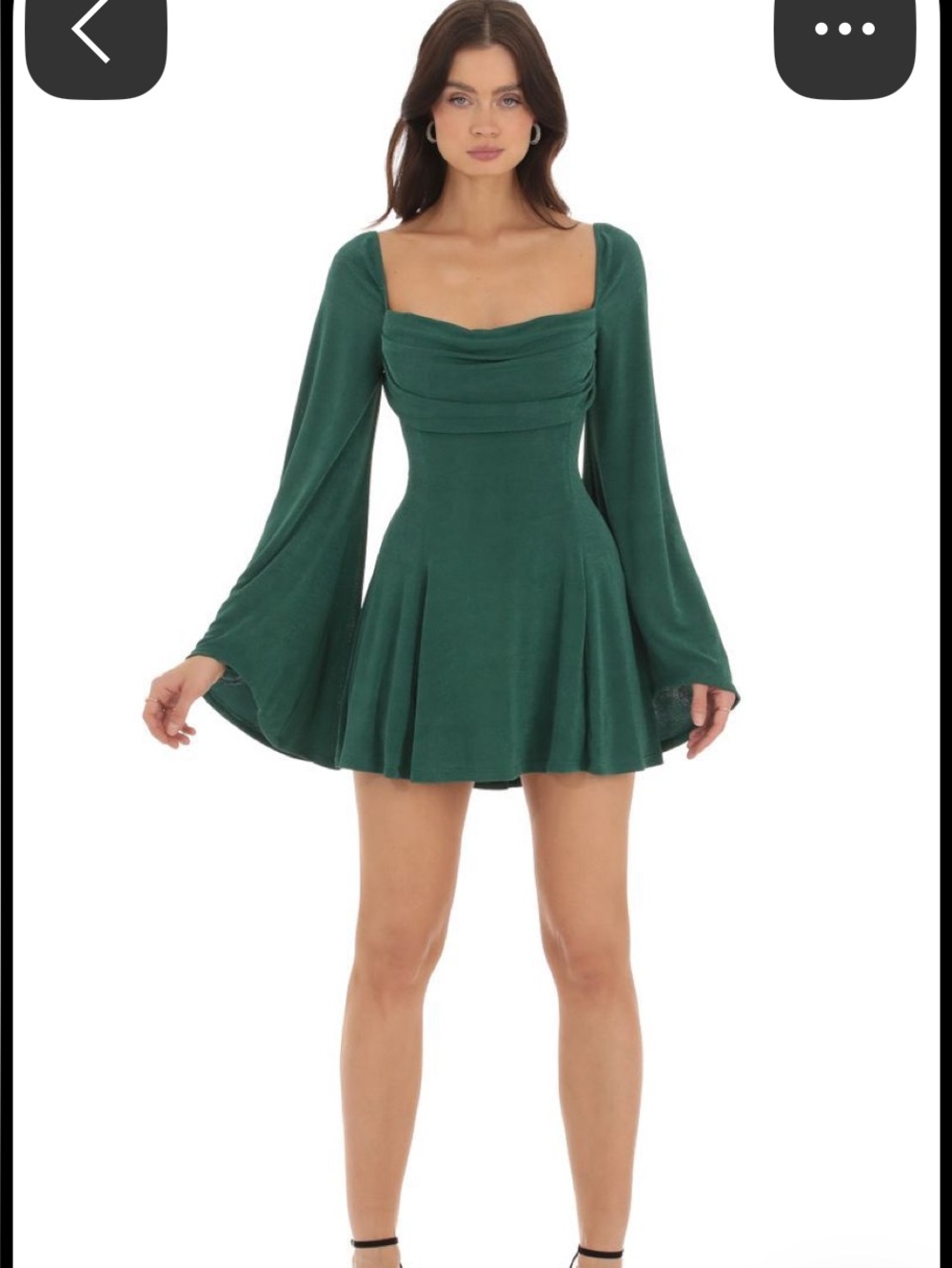 For Love And Lemons Emerald Sheer Lace-Up Maxi Dress